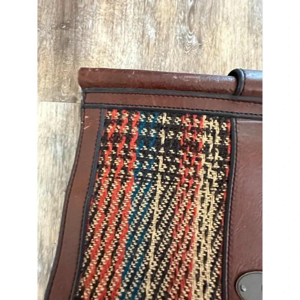 FOSSIL Vintage Reissue Silhouettes Plaid Russet Clutch Fall Tweed Academic